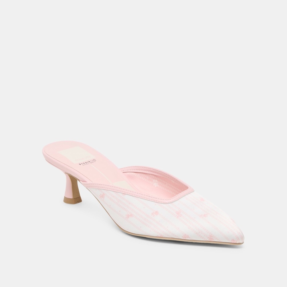 NWT Dolce Vita Cleo X Byrdie Golf Heels Pink Floral Satin